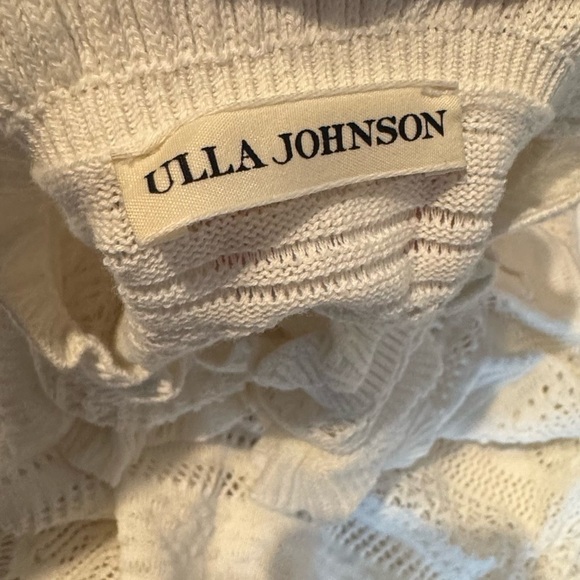 ULLA JOHNSON White Austen Crochet-Knit Cotton-Blend Sweater Size Small VGUC - Picture 8 of 10